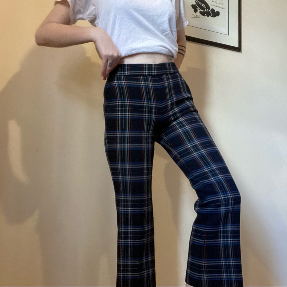 Checkered flared pants
